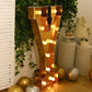 Giant LED Marquee Light Up Letter "Y", Gold 4ft Pre-Cut Foam Board with 10 Warm White Battery Operated LEDs, Glue Gun and Sticks