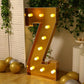 Giant LED Marquee Light Up Letter "Z", Gold 4ft Pre-Cut Foam Board with 10 Warm White Battery Operated LEDs, Glue Gun and Sticks
