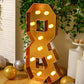 Giant LED Marquee Light Up Symbol "&", Gold 4ft Pre-Cut Foam Board with 10 Warm White Battery Operated LEDs, Glue Gun and Sticks
