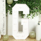 Giant LED Marquee Light Up Letter "G", White 4ft Pre-Cut Foam Board with 10 Warm White Battery Operated LEDs, Glue Gun and Sticks
