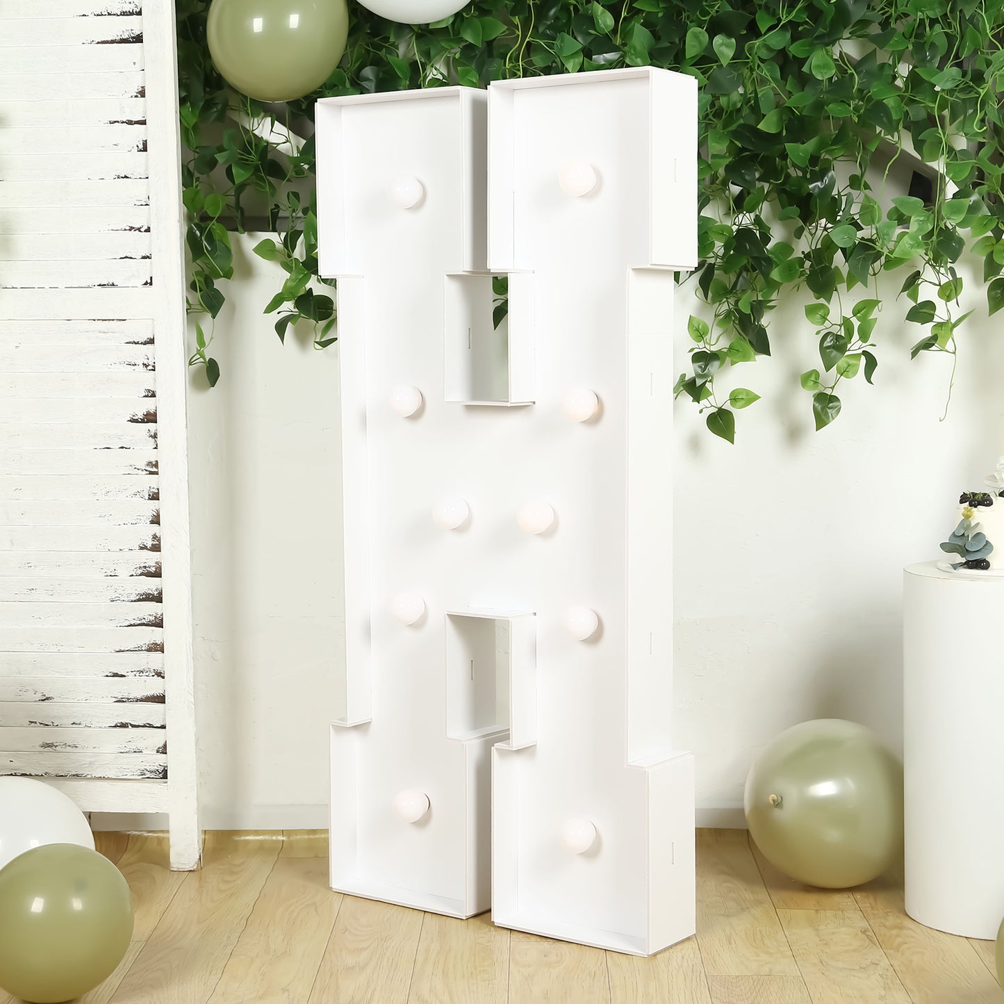 Giant LED Marquee Light Up Letter "H", White 4ft Pre-Cut Foam Board with 10 Warm White Battery Operated LEDs, Glue Gun and Sticks