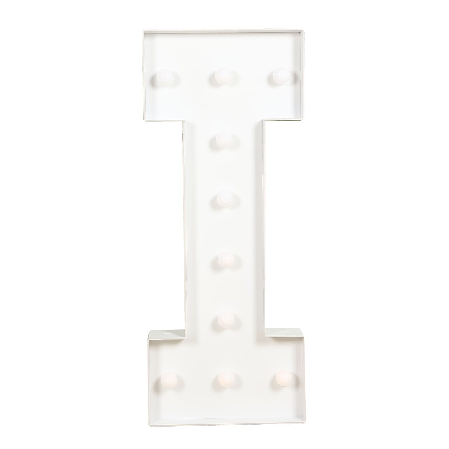 Giant LED Marquee Light Up Letter "I", White 4ft Pre-Cut Foam Board with 10 Warm White Battery Operated LEDs, Glue Gun and Sticks