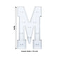 Giant LED Marquee Light Up Letter "M", White 4ft Pre-Cut Foam Board with 10 Warm White Battery Operated LEDs, Glue Gun and Sticks