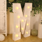 Giant LED Marquee Light Up Letter "M", White 4ft Pre-Cut Foam Board with 10 Warm White Battery Operated LEDs, Glue Gun and Sticks