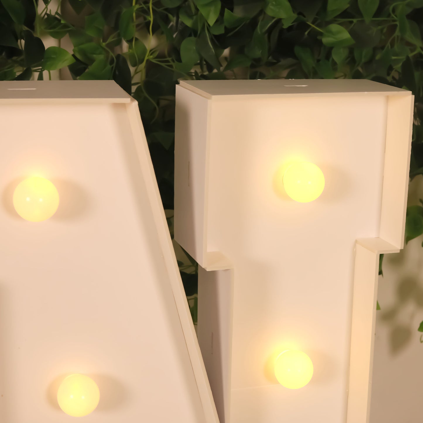 Giant LED Marquee Light Up Letter "N", White 4ft Pre-Cut Foam Board with 10 Warm White Battery Operated LEDs, Glue Gun and Sticks