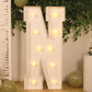 Giant LED Marquee Light Up Letter "N", White 4ft Pre-Cut Foam Board with 10 Warm White Battery Operated LEDs, Glue Gun and Sticks