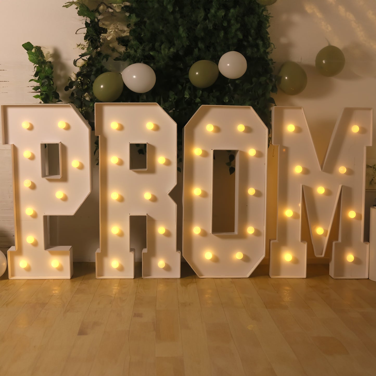 Giant LED Marquee Light Up Letter "P", White 4ft Pre-Cut Foam Board with 10 Warm White Battery Operated LEDs, Glue Gun and Sticks