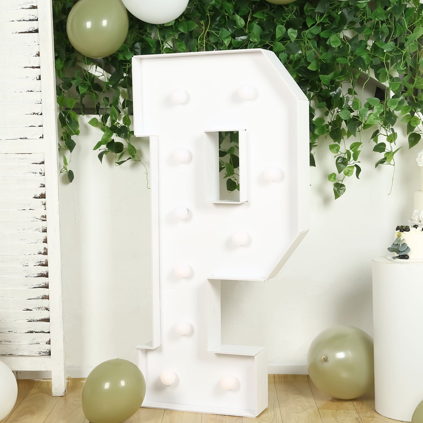 Giant LED Marquee Light Up Letter "P", White 4ft Pre-Cut Foam Board with 10 Warm White Battery Operated LEDs, Glue Gun and Sticks