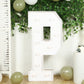 Giant LED Marquee Light Up Letter "P", White 4ft Pre-Cut Foam Board with 10 Warm White Battery Operated LEDs, Glue Gun and Sticks
