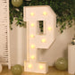 Giant LED Marquee Light Up Letter "P", White 4ft Pre-Cut Foam Board with 10 Warm White Battery Operated LEDs, Glue Gun and Sticks