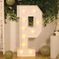 Giant LED Marquee Light Up Letter "P", White 4ft Pre-Cut Foam Board with 10 Warm White Battery Operated LEDs, Glue Gun and Sticks