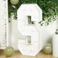 Giant LED Marquee Light Up Letter "S", White 4ft Pre-Cut Foam Board with 10 Warm White Battery Operated LEDs, Glue Gun and Sticks