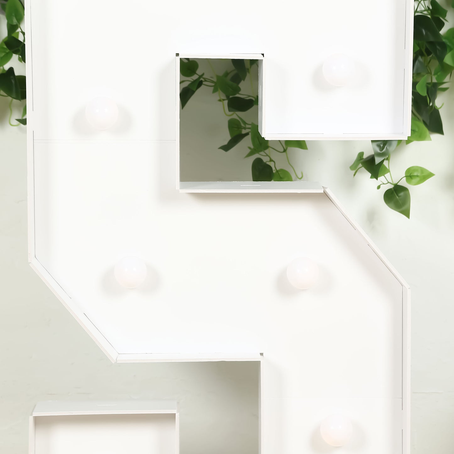 Giant LED Marquee Light Up Letter "S", White 4ft Pre-Cut Foam Board with 10 Warm White Battery Operated LEDs, Glue Gun and Sticks
