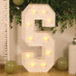 Giant LED Marquee Light Up Letter "S", White 4ft Pre-Cut Foam Board with 10 Warm White Battery Operated LEDs, Glue Gun and Sticks