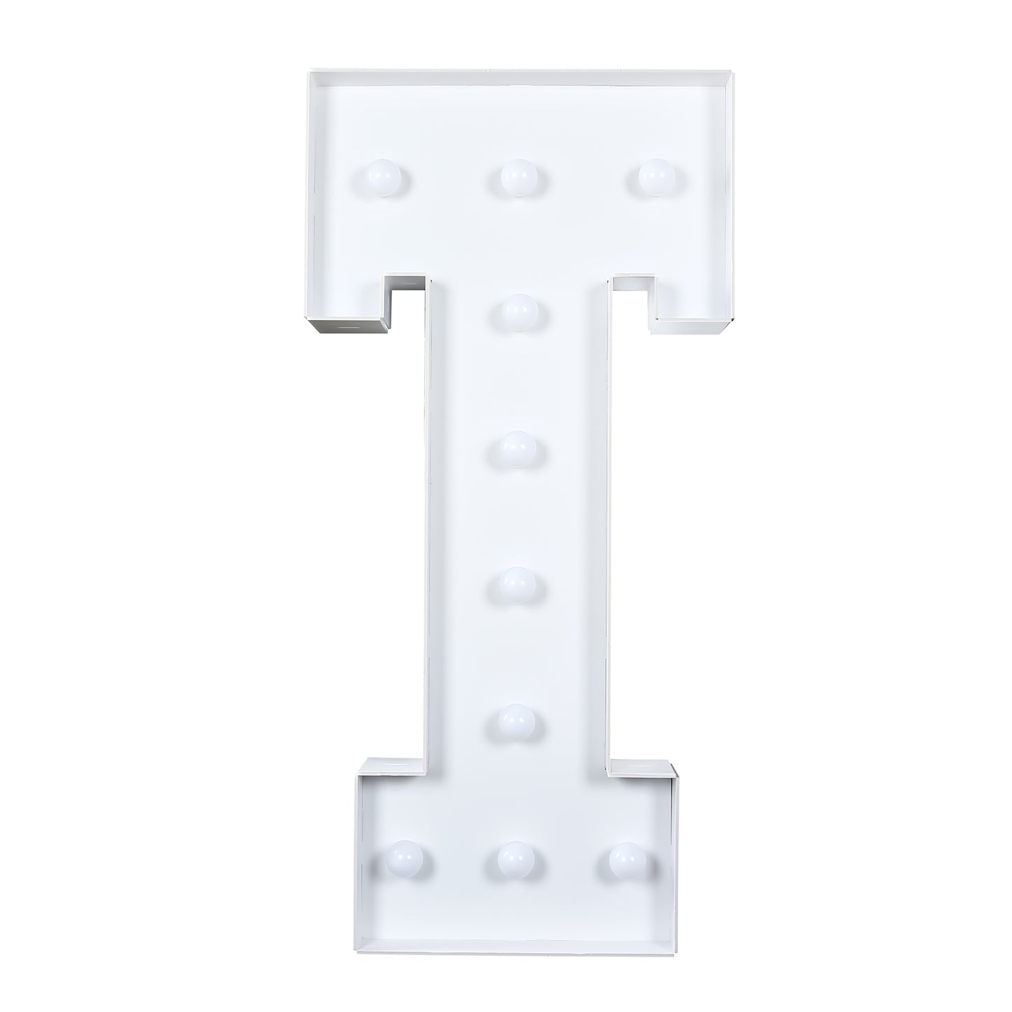 Giant LED Marquee Light Up Letter "T", White 4ft Pre-Cut Foam Board with 10 Warm White Battery Operated LEDs, Glue Gun and Sticks