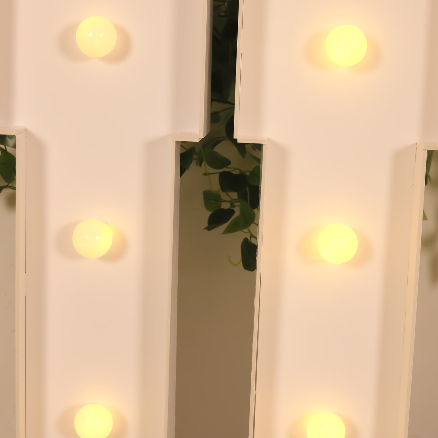 Giant LED Marquee Light Up Letter "U", White 4ft Pre-Cut Foam Board with 10 Warm White Battery Operated LEDs, Glue Gun and Sticks