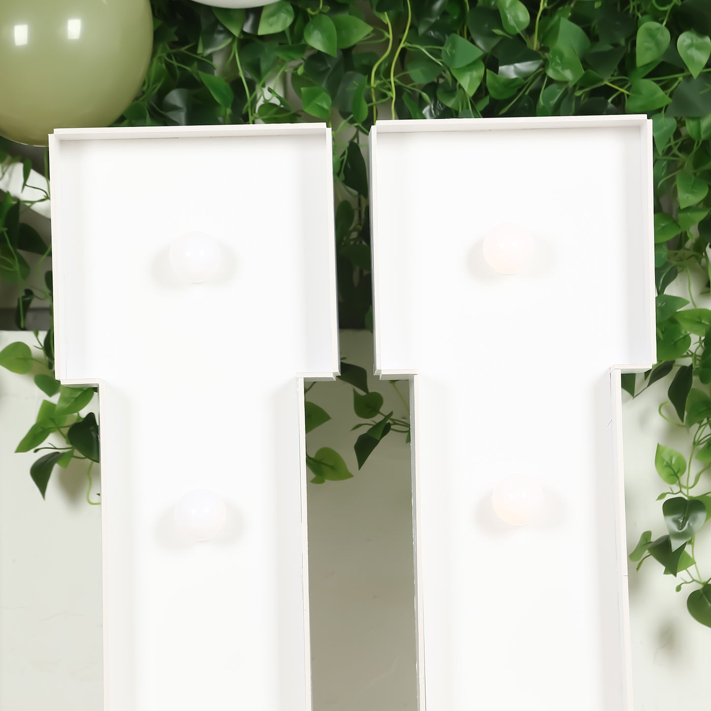 Giant LED Marquee Light Up Letter "U", White 4ft Pre-Cut Foam Board with 10 Warm White Battery Operated LEDs, Glue Gun and Sticks