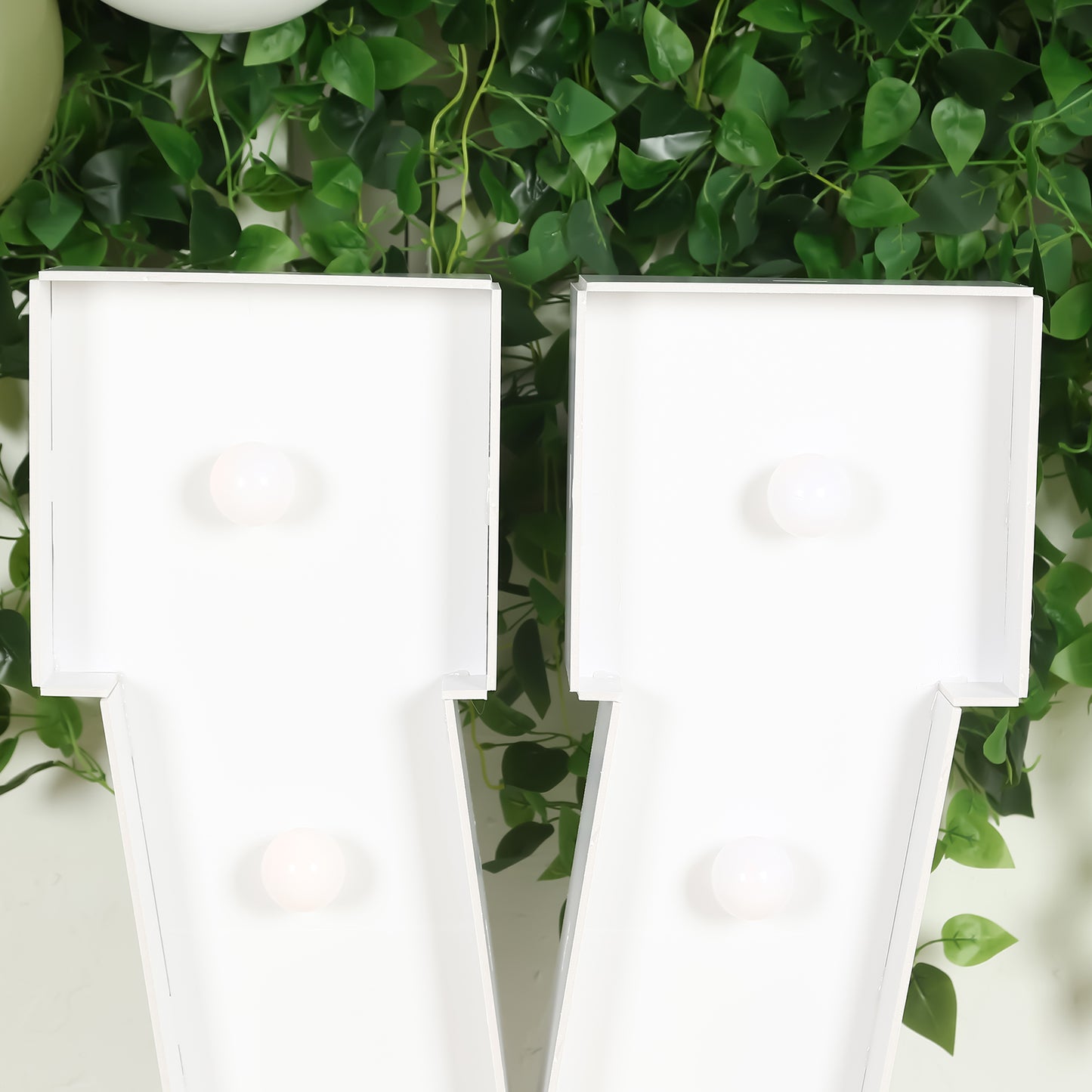 Giant LED Marquee Light Up Letter "V", White 4ft Pre-Cut Foam Board with 10 Warm White Battery Operated LEDs, Glue Gun and Sticks