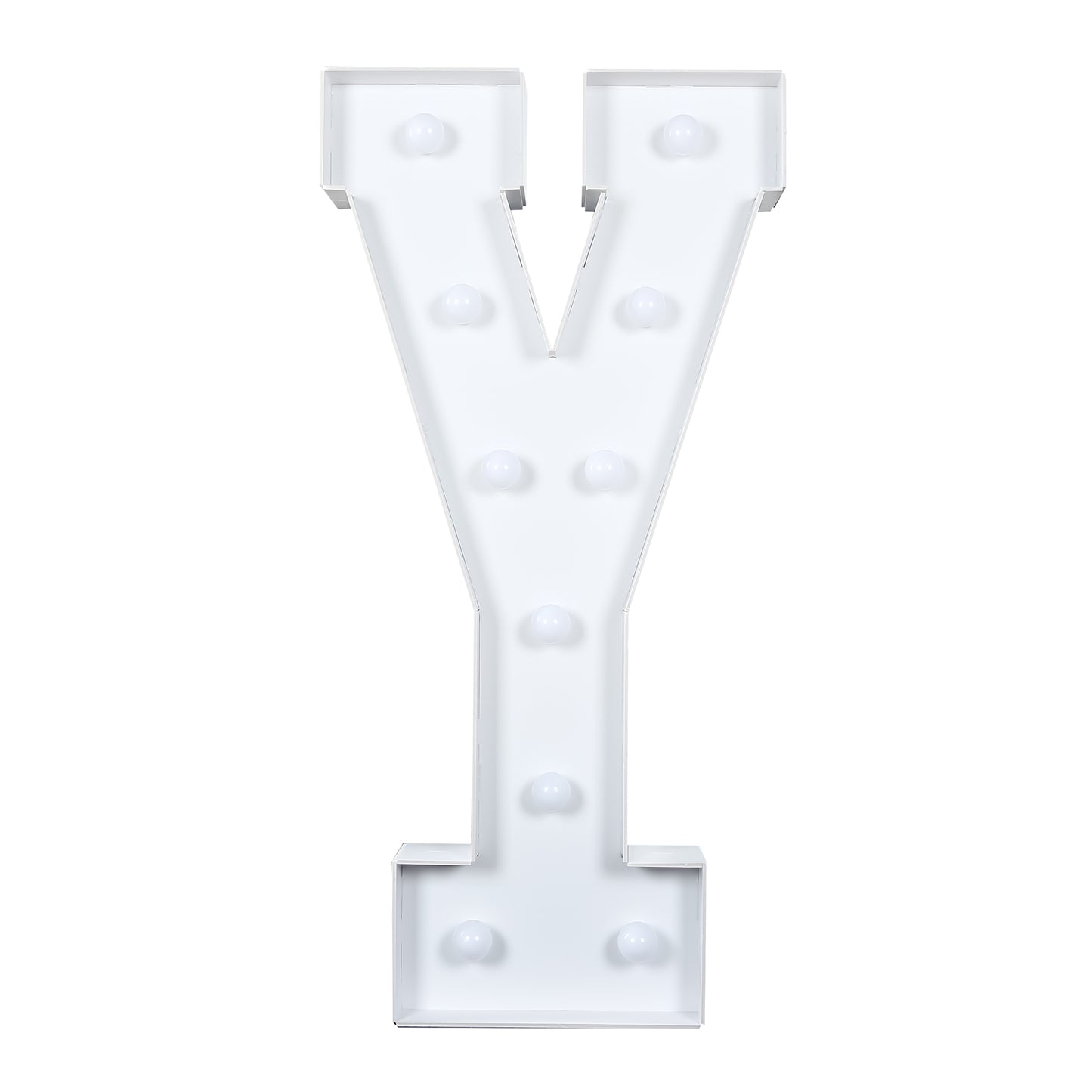 Giant LED Marquee Light Up Letter "Y", White 4ft Pre-Cut Foam Board with 10 Warm White Battery Operated LEDs, Glue Gun and Sticks