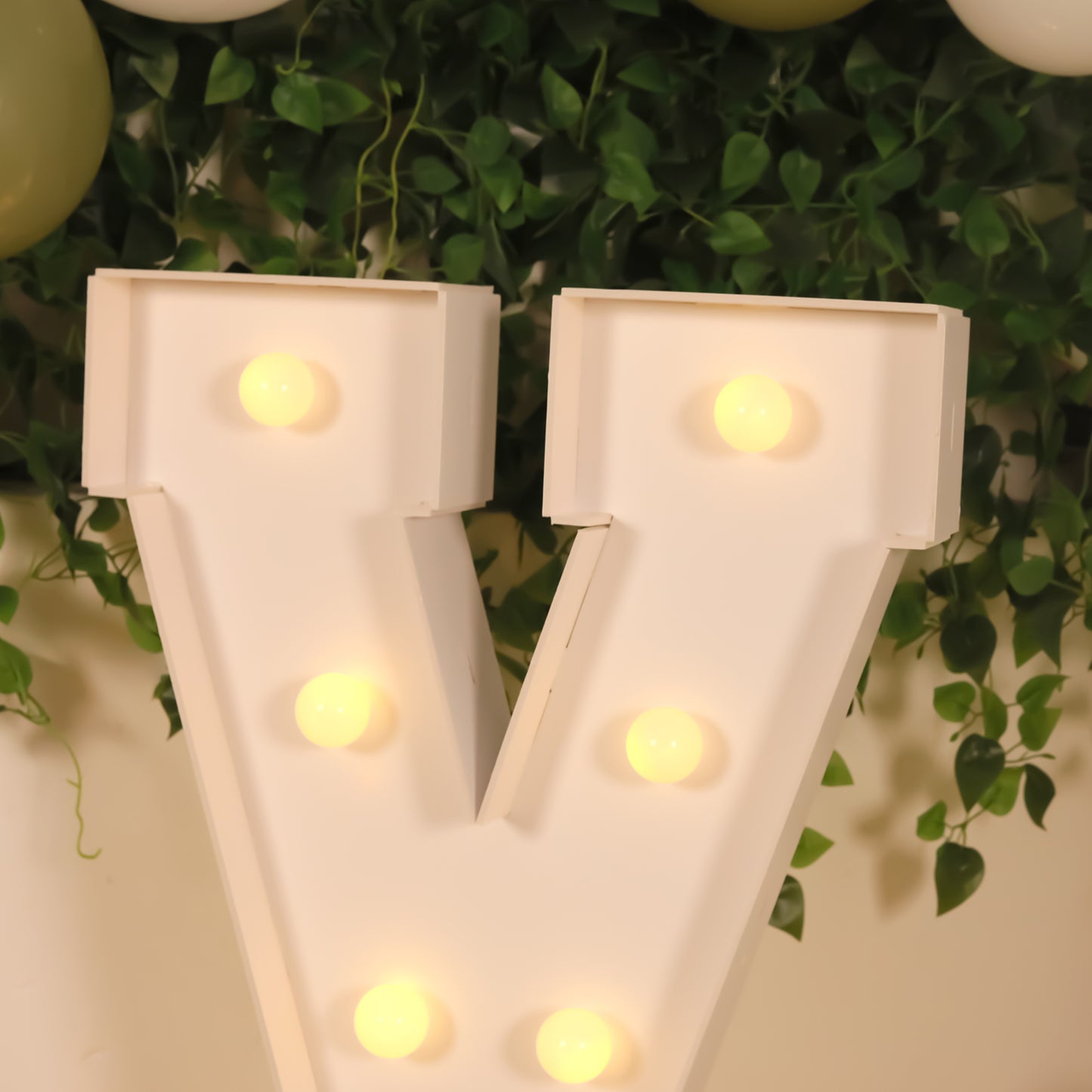 Giant LED Marquee Light Up Letter "Y", White 4ft Pre-Cut Foam Board with 10 Warm White Battery Operated LEDs, Glue Gun and Sticks