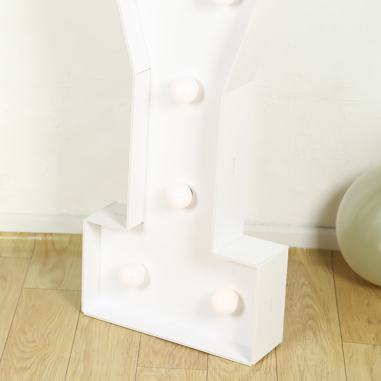 Giant LED Marquee Light Up Letter "Y", White 4ft Pre-Cut Foam Board with 10 Warm White Battery Operated LEDs, Glue Gun and Sticks