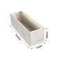 Whitewash rectangular wood planter box set with plastic liners.