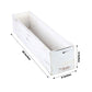 White rectangular wood planter box set with removable plastic liners.