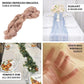 9ft white sheer crinkled organza table runner with shimmer chiffon layers