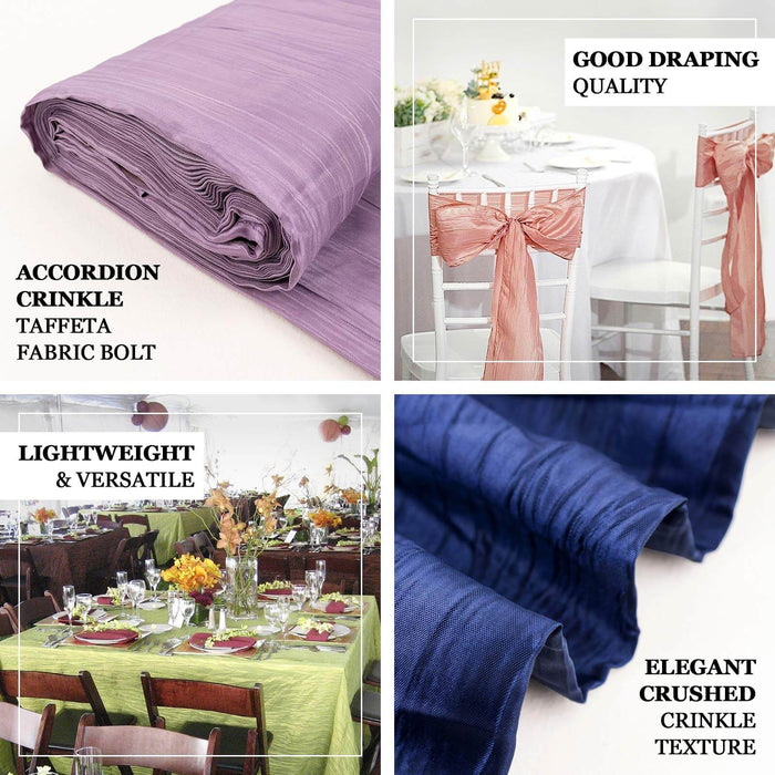 54"x10 Yards Purple Accordion Crinkle Taffeta Fabric Bolt