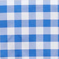 White and blue buffalo plaid tablecloth, checkered design. #whtbkgd