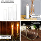 2 Pack Clear Glass Candelabra Shades, Open End Hurricane Design 16" Tall x 4" Dia - Cylinder Candle 