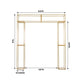 Heavy Duty Gold Metal 3D Rectangular Wedding Arch, 8ft Floral Balloon Frame Backdrop Stand