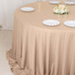 132" Nude Scuba Wrinkle Free Round Tablecloth, Seamless Scuba Polyester Tablecloth