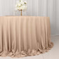 132" Nude Scuba Wrinkle Free Round Tablecloth, Seamless Scuba Polyester Tablecloth