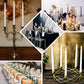 12 Pack 11" LED Taper Candles - White, Flickering Warm Light Battery Operated Flameless Candles
