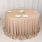 132" Nude Scuba Wrinkle Free Round Tablecloth, Seamless Scuba Polyester Tablecloth