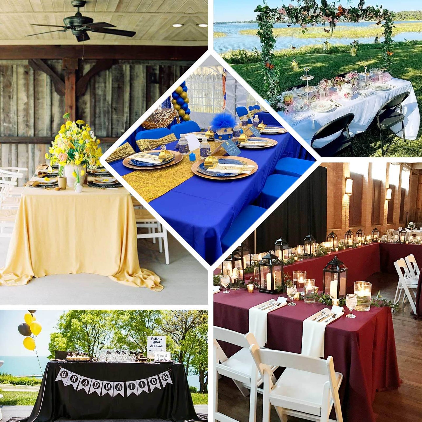 90"x156" Wine Seamless Premium Polyester Rectangular Tablecloth - 220GSM for 8 Foot Table With Floor