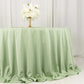 132" Sage Green Scuba Wrinkle Free Round Tablecloth, Seamless Scuba Polyester Tablecloth