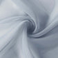 Dusty blue chiffon curtain panel, durable and flame resistant.