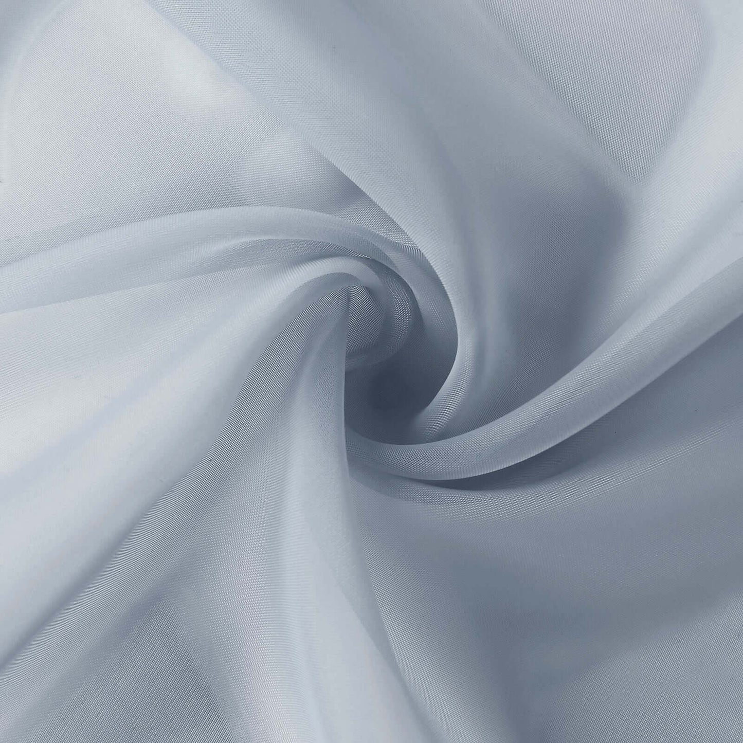 Dusty blue chiffon curtain panel, durable and flame resistant.