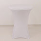 White Highboy Spandex Cocktail Table Cover, Fitted Stretch Tablecloth for 33"-36" Dia High Top Tables