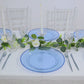 10-Pack Economy Round Plastic Charger Plates 13" in Transparent Dusty Blue with Beaded Rim, Stylish Dinner Party Serving Plates