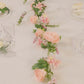 6ft Blush Silk Rose Peony Flower Garland, Mixed Floral Greenery Garland Artificial Hanging Vine