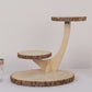 3-Tier Natural Rustic Branch Dessert Display Stand, Farmhouse Style Wood Slice Cake Cupcake Holder Stand - 17"