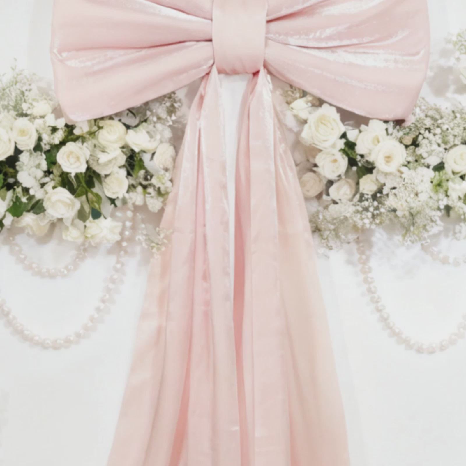 7ft Giant Blush Pink Bow Tie Décor for Wedding & Event Backdrops