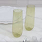 12 Pack Plastic Champagne Glasses in Transparent Dusty Sage Green, Reusable Lightweight Champagne Flutes 9oz