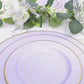 25 Pack Lavender Lilac Sunray Heavy Duty Paper Charger Plates with Gold Rim, 13" Round Disposable Serving Plates - 350 GSM