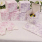25 Pack Candy Treat Favor Boxes in French Toile Pattern - Matte Lavender and White Party Gift Boxes, Cardstock Paper - 3"x3"