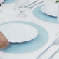 50 Pack 13" Round Disposable Paper Placemats – Dusty Blue Cardboard Dining Table Mats, 120 GSM