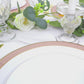 25-Pack Paper 8" Round Dessert Plates in Dusty Rose Sunray Design with Gold Rim - Disposable Heavy Duty 350GSM Appetizer Salad Plates